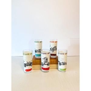 Vintage auto car highball glasses